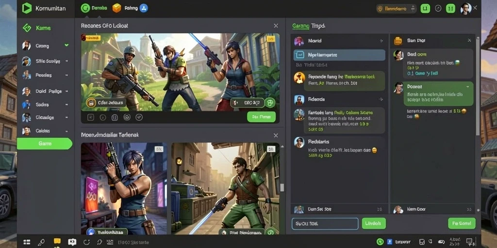 Fitur chat untuk berinteraksi dengan pemain lain.